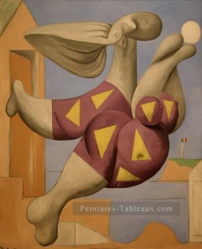Baigneur avec un ballon de plage 1932 cubistes Peinture à l'huile